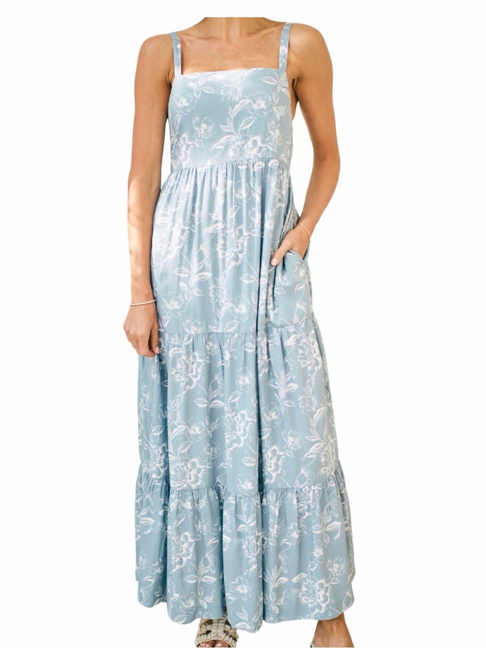 NWT Hermoza/Bloomingdale's Shea Dress Blue Floral Maxi Dress-MSRP $138 - Picture 14 of 14